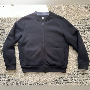 GAP Men’s Sweatshirt Feeling/Material Fleece Inside Bomber Jacket - Black, Large